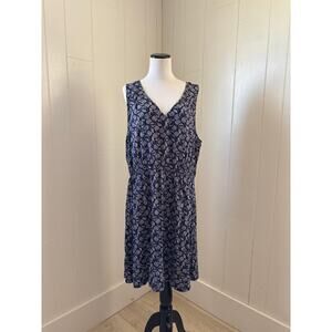 Old Navy Navy Floral Pullover Shift Dress, Size XL